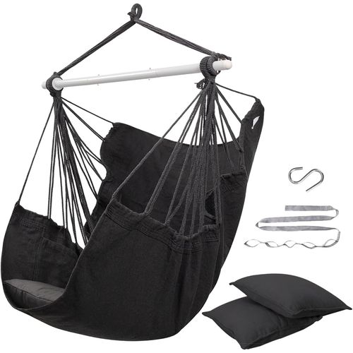 Silla Hamaca Colgante 227 kg con Barra Acero y 2 Cojines