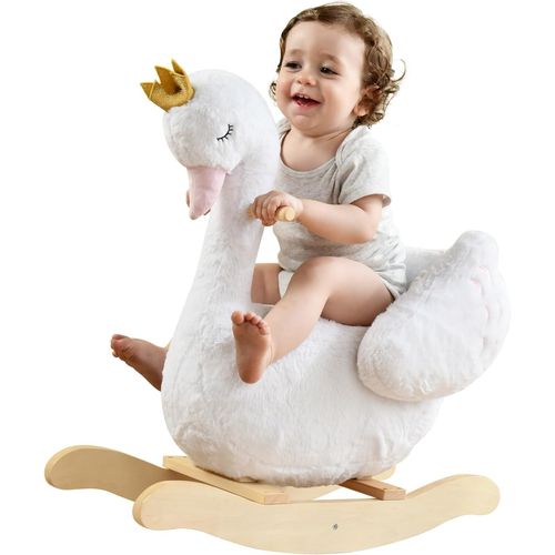 Caballo mecedor de cisne blanco para niños
