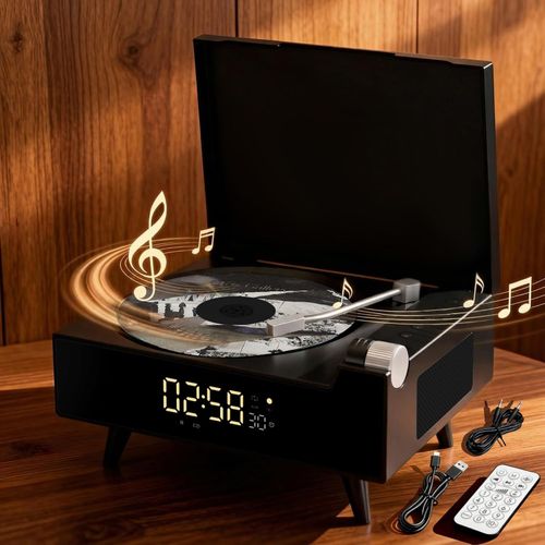 Reproductor CD Retro Bluetooth 5.3 FM con Batería 3600 mAh