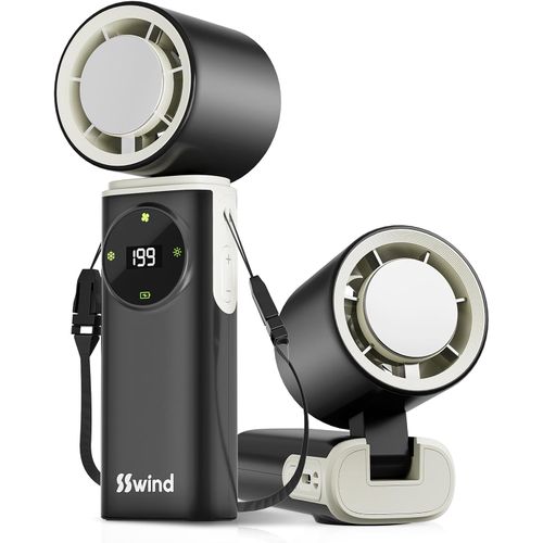 Ventilador portátil de mano de 6000 mAh con refrigeración por hielo