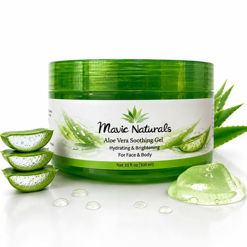Mavic Naturals Gel hidratante de aloe vera, hidratante calmante para rostro y cuerpo
