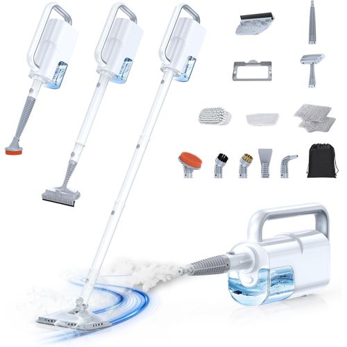 Trapeador de vapor 10 en 1 con limpiador de vapor de mano desmontable, tanque de 350ml