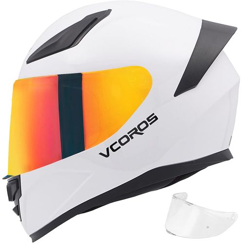 Casco Integral Moto DOT con 2 Viseras y Ventilación