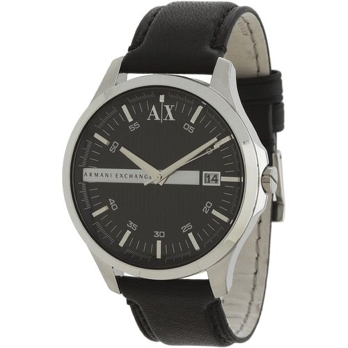 A|X Armani Exchange - Reloj de hombre con manecilla de cuero