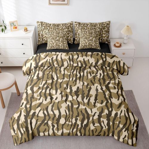 Juego de Cama Matrimonial 7 Piezas Camuflaje Militar