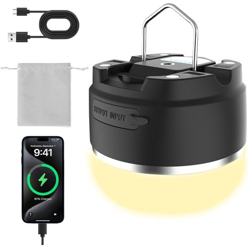 KOBAIBAN Linterna LED recargable de 8000 mAh, 3 colores