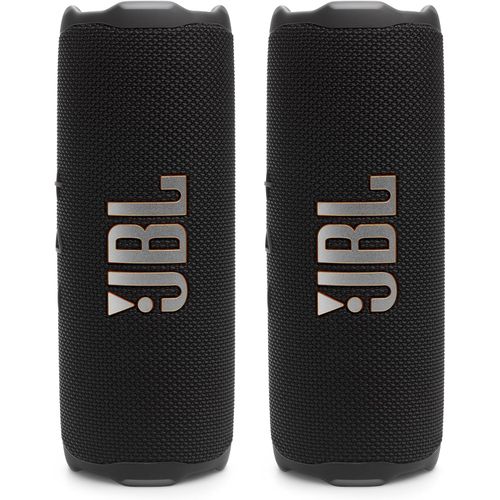 JBL Flip 7 - Paquete de bocinas portátiles resistentes al agua, 2 unidades (negro)