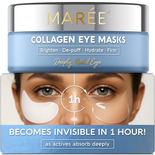 MAREE Parches invisibles para debajo de los ojos hinchados y ojeras con péptido colágeno