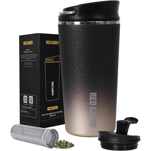 Taza Térmica de 500 ml con Infusor, 2 Tapas y Acero 316L
