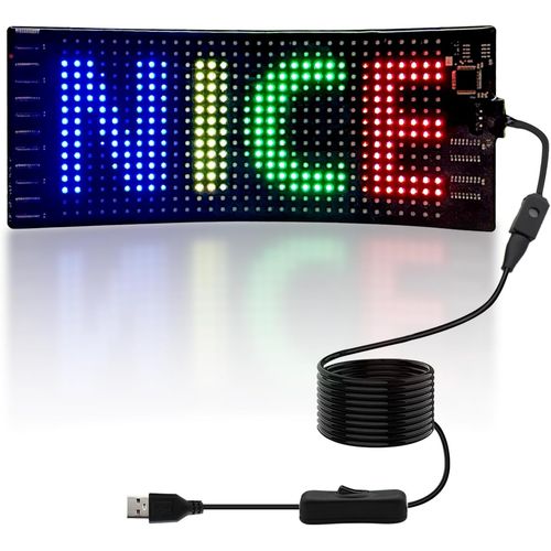 Letrero LED Programable a Color con Bluetooth 17,8 x 7,6 cm