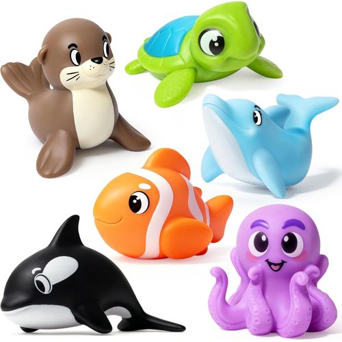Juego de 6 Animales Marinos para el Baño sin Agujeros para Niños