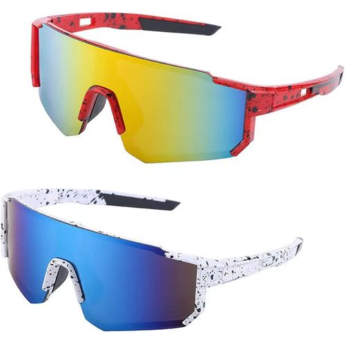 2 pares de lentes de sol deportivos de ciclismo para hombres y mujeres