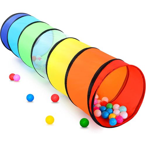 Túnel juego para niños pequeños, colorido para gateo bebé o mascota con malla transpirable