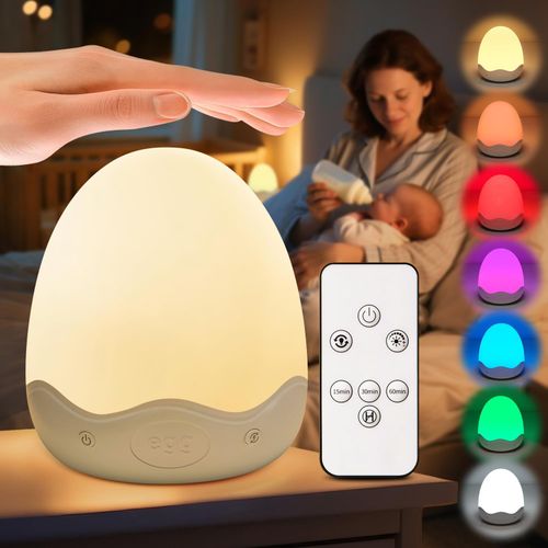 Luz nocturna de bebé para niños, 10 niveles de brillo táctil + control remoto