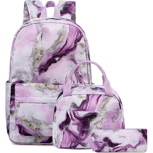 Juego de mochila escolar para niñas adolescentes con lonchera y estuche para lápices