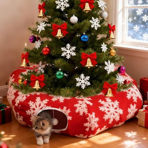 Túnel Navideña de Felpa para Gatos de 94 cm