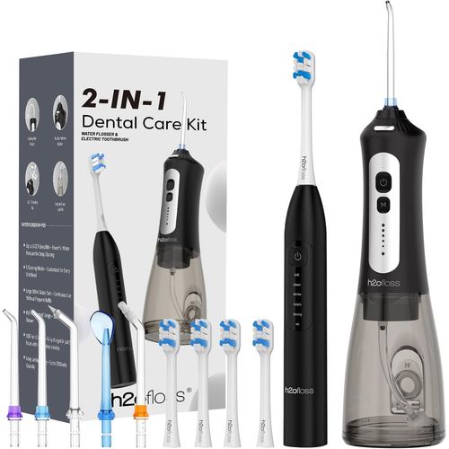 Combo de Cepillo Sónico e Irrigador Bucal Recargable