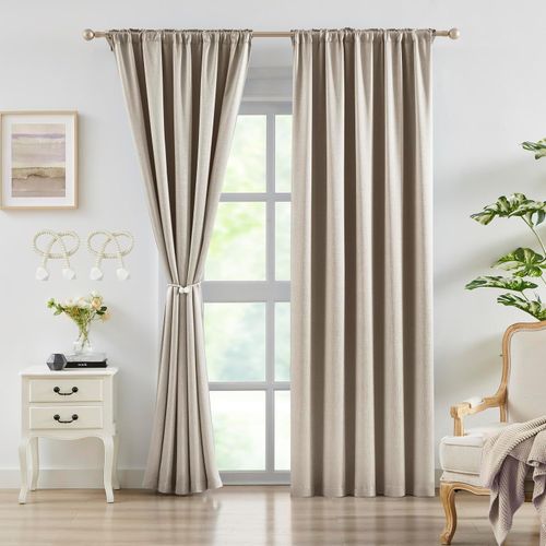 Cortinas Jacquard Canela de 137 × 241 cm, Juego de 2