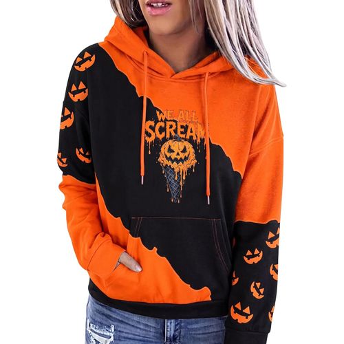 Sudaderas de Halloween para mujer, sudaderas con capucha de manga