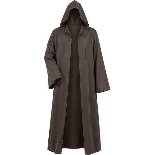 Capa con capucha para adultos, capa marrón para Halloween