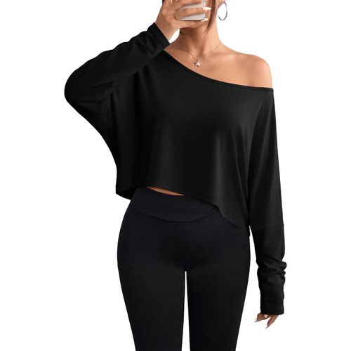 Tops cortos con hombros descubiertos para mujer, trajes de otoño de