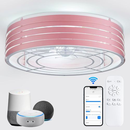 Ventilador de techo inteligente de perfil bajo de 20 pulgadas