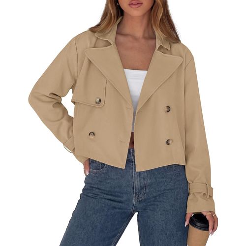 Gabardina Corta de Doble Botonadura para Mujer