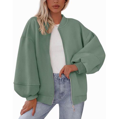 Chaqueta Bomber Oversize con Cremallera para Mujer