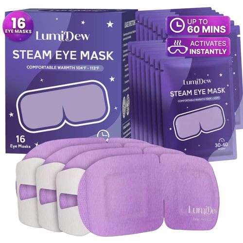 Mascarilla de ojos LumiDew con vapor, térmica para dormir, compresa cálida para los ojos