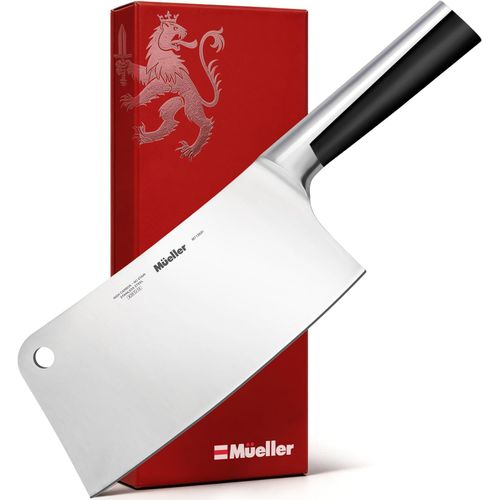 Mueller 7-Inch Meat Cleaver Butcher Knife, German High Carbon Steel