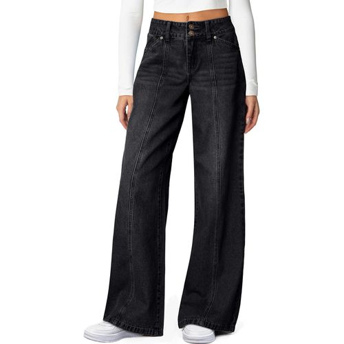 Jeans para Mujer Cintura Alta Pierna Ancha y Elásticos