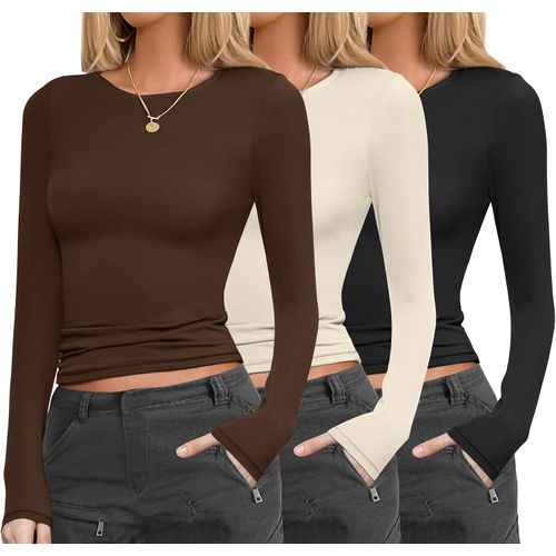 Paquete de 3 camisas de manga larga para mujer