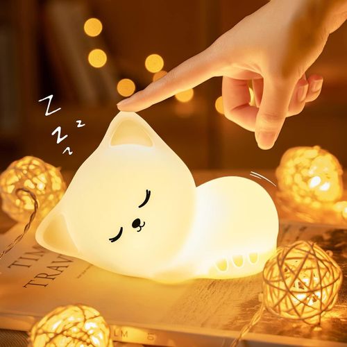 Luz nocturna infantil con forma de gato