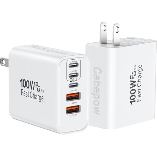 Bloque de cargador USB C súper rápido, enchufe de cargador de pared USBC de 100 W