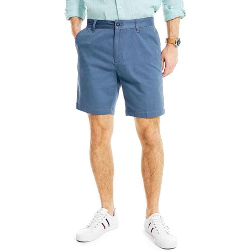 Nautica Pantalones cortos para hombre, corte clásico, parte delantera plana