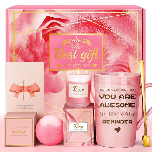 Set de Regalo Spa para Mujer con Taza, Vela Aromática y Bomba de Baño