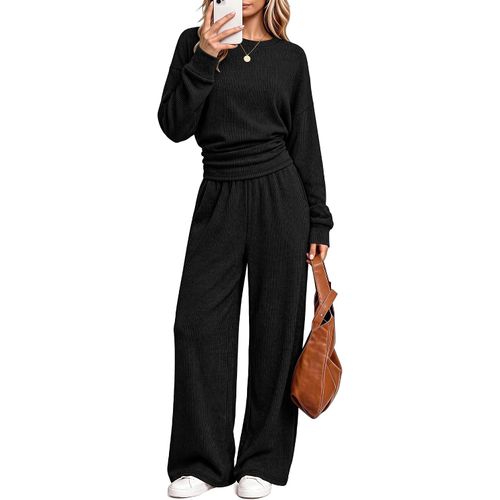 Conjunto para Mujer 2 Piezas Y2K Tejido Acanalado Manga Larga
