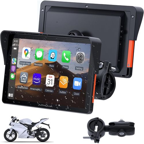 Pantalla Moto 7” CarPlay Android Auto Bluetooth IP67