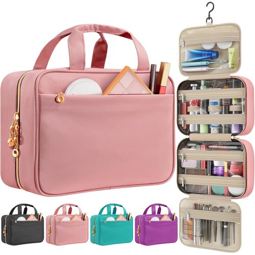 Neceser de viaje para mujer, organizador de maquillaje colgante con