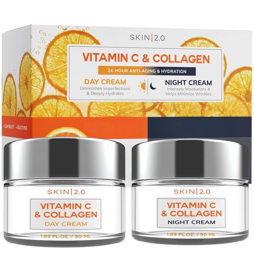Vitamina C & Collageno Face Moisturizer Antiarugas crema de dia y noche