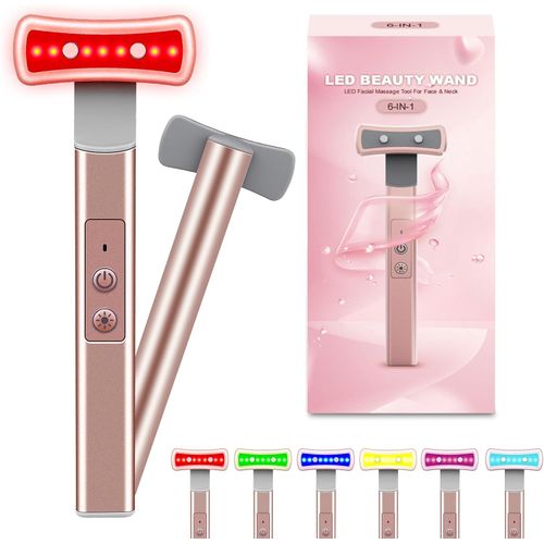 Terapia de luz roja para cara, equipo de luz LED de 6 en 1 para ojos, masajeador facial