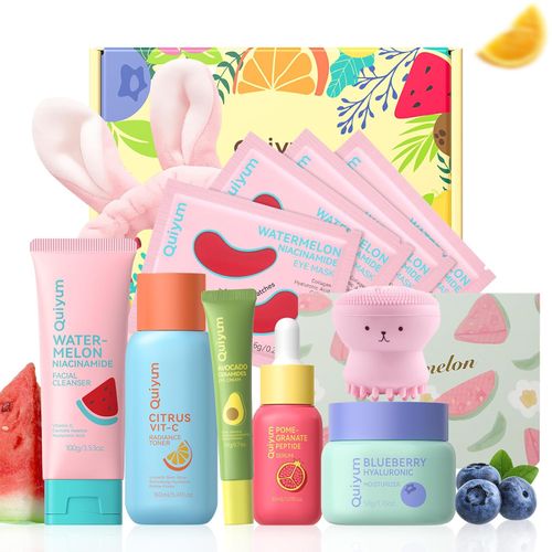 Juego diario de cuidado de la piel para mujeres jóvenes, rutina de skincare