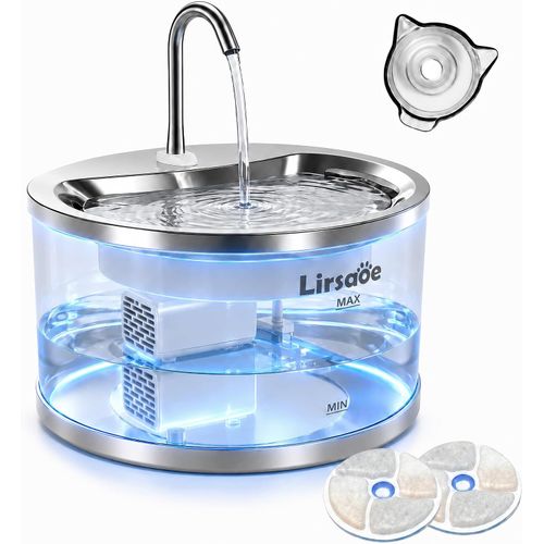 Fuente de agua de vidrio para gatos, fuente para mascotas, dispensador automático de agua