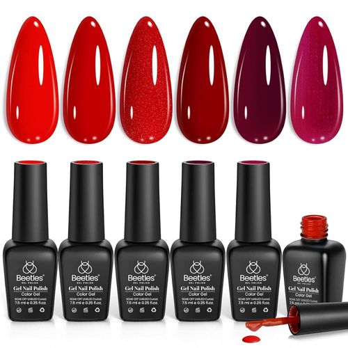 Gel Polish Kit de 6 Esmaltes Semipermanentes Rojos UV/LED