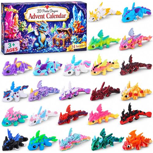 Calendario de Adviento de Navidad 2026 con mini animales dragón