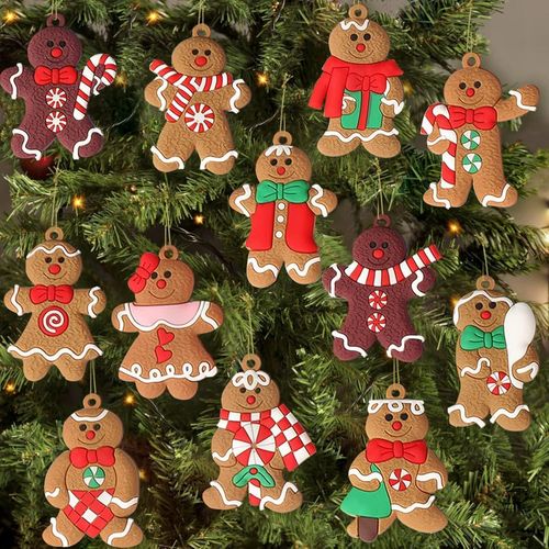 24 adornos de hombrecitos de pan de jengibre para el árbol de Navidad
