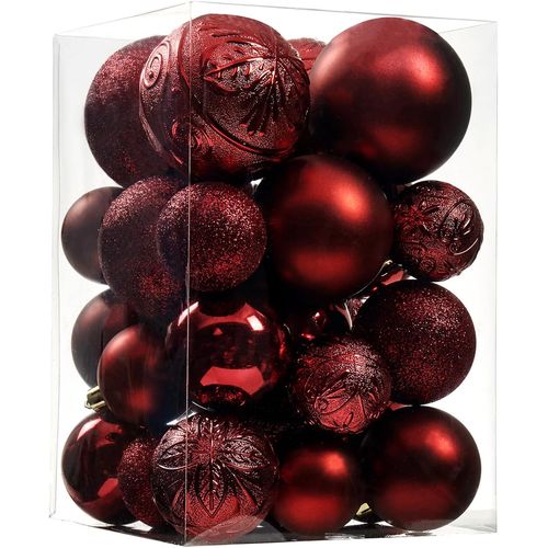 Adornos de bola de Navidad de varios tamaños, paquete de 30 adornos