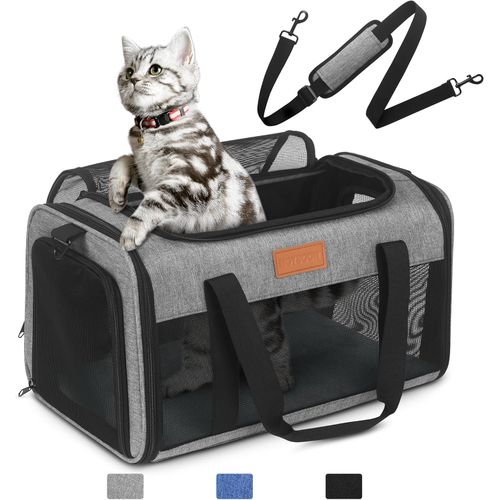 Guacal de Viaje para Gatos hasta 5,4 kg Plegable y Ligero