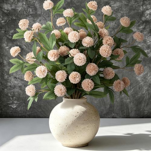 Flores Artificiales de Crisantemo Beige 69 cm x10 Tallos