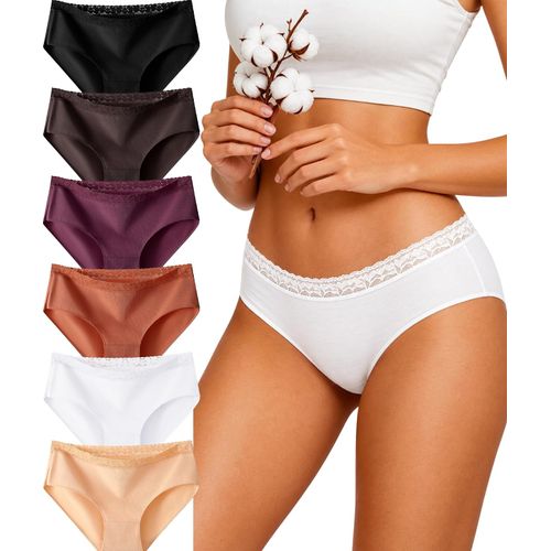 Panties de Algodón para Mujer con Encaje x6